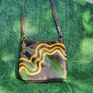 Hand-painted 70's inspired Faux Leather Purse